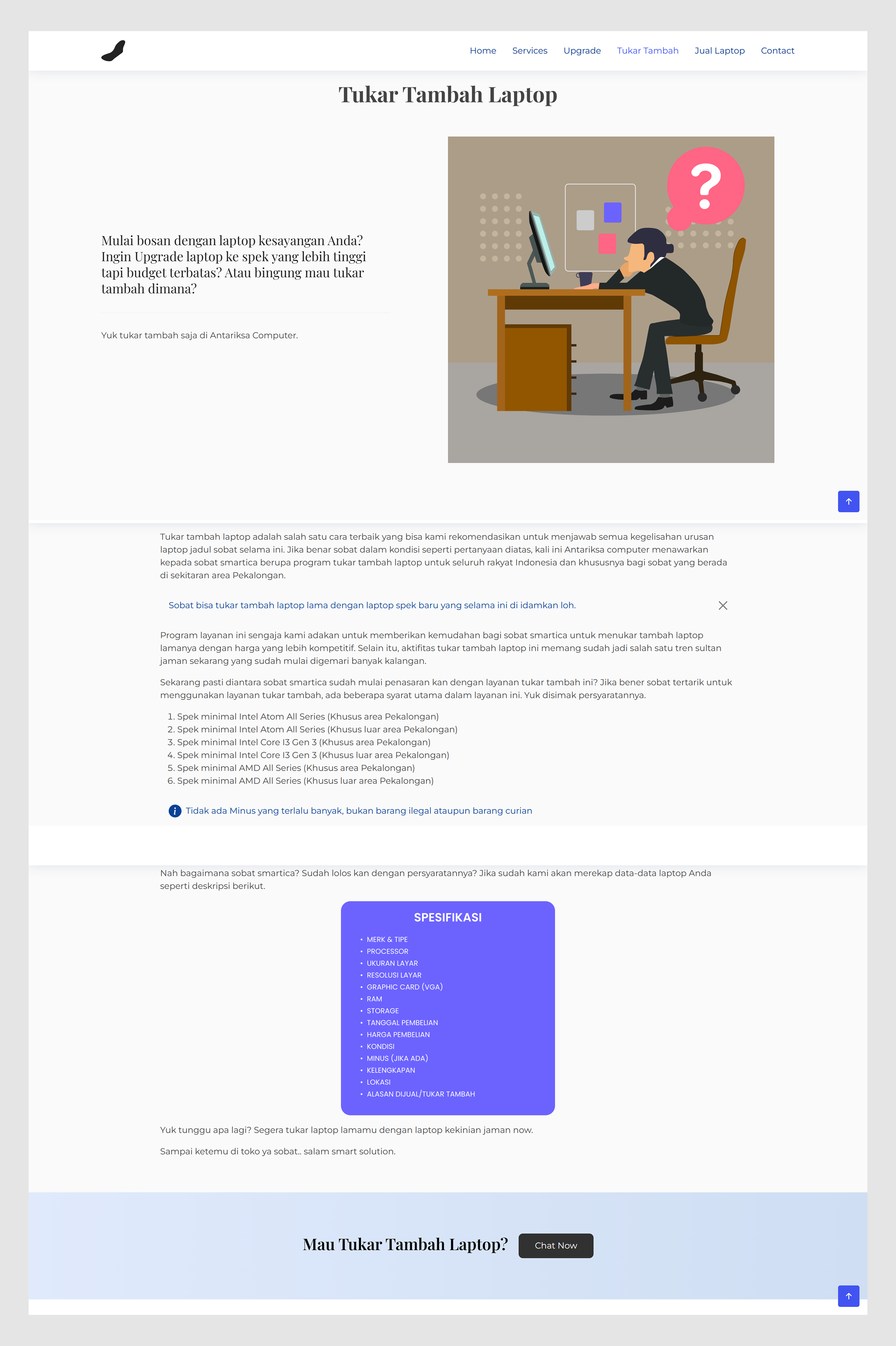 Halaman Tukar Tambah