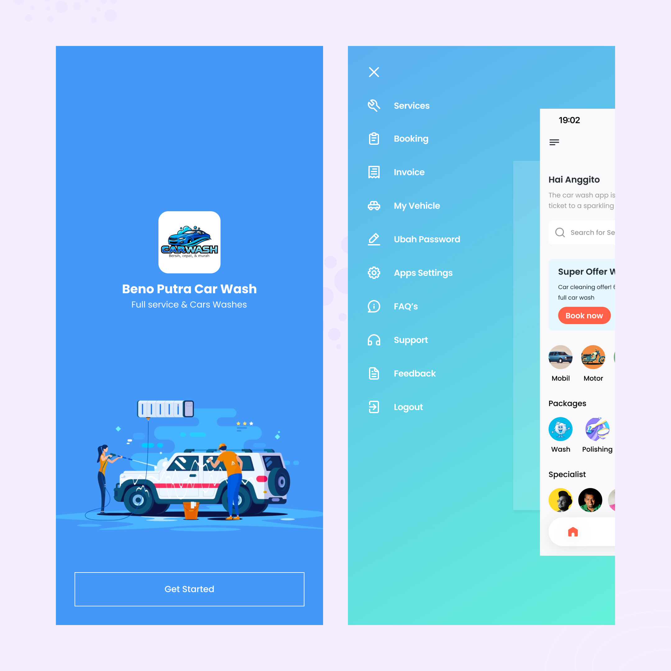 Beno car wash Application