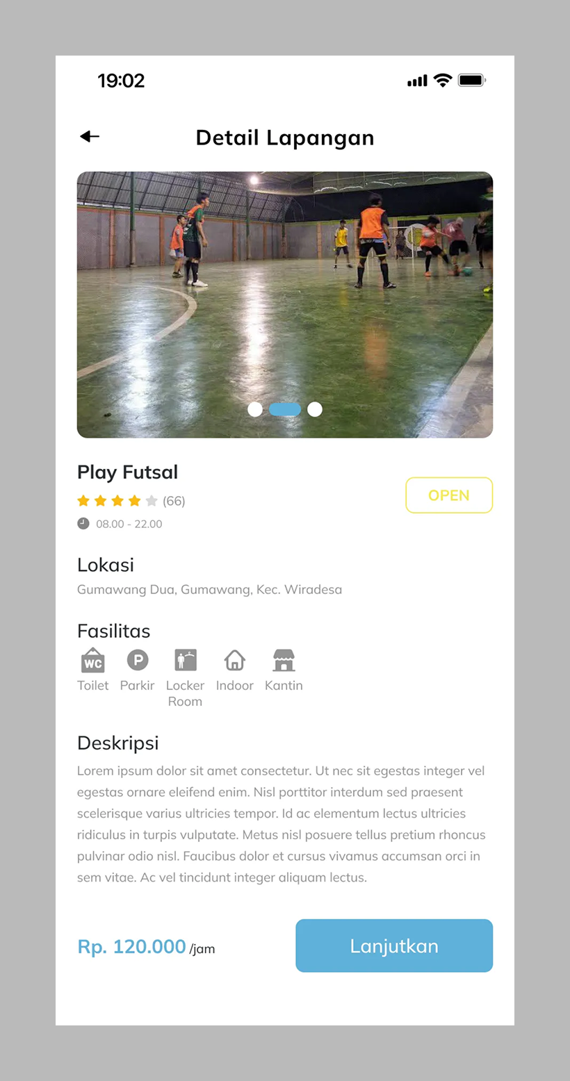 Prototipe Halaman Detail Lapangan