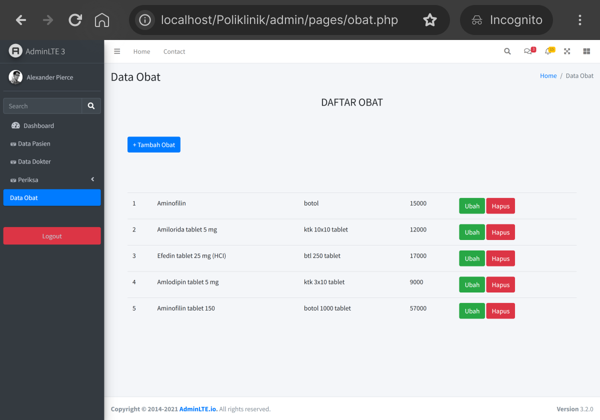 Dashboard Obat