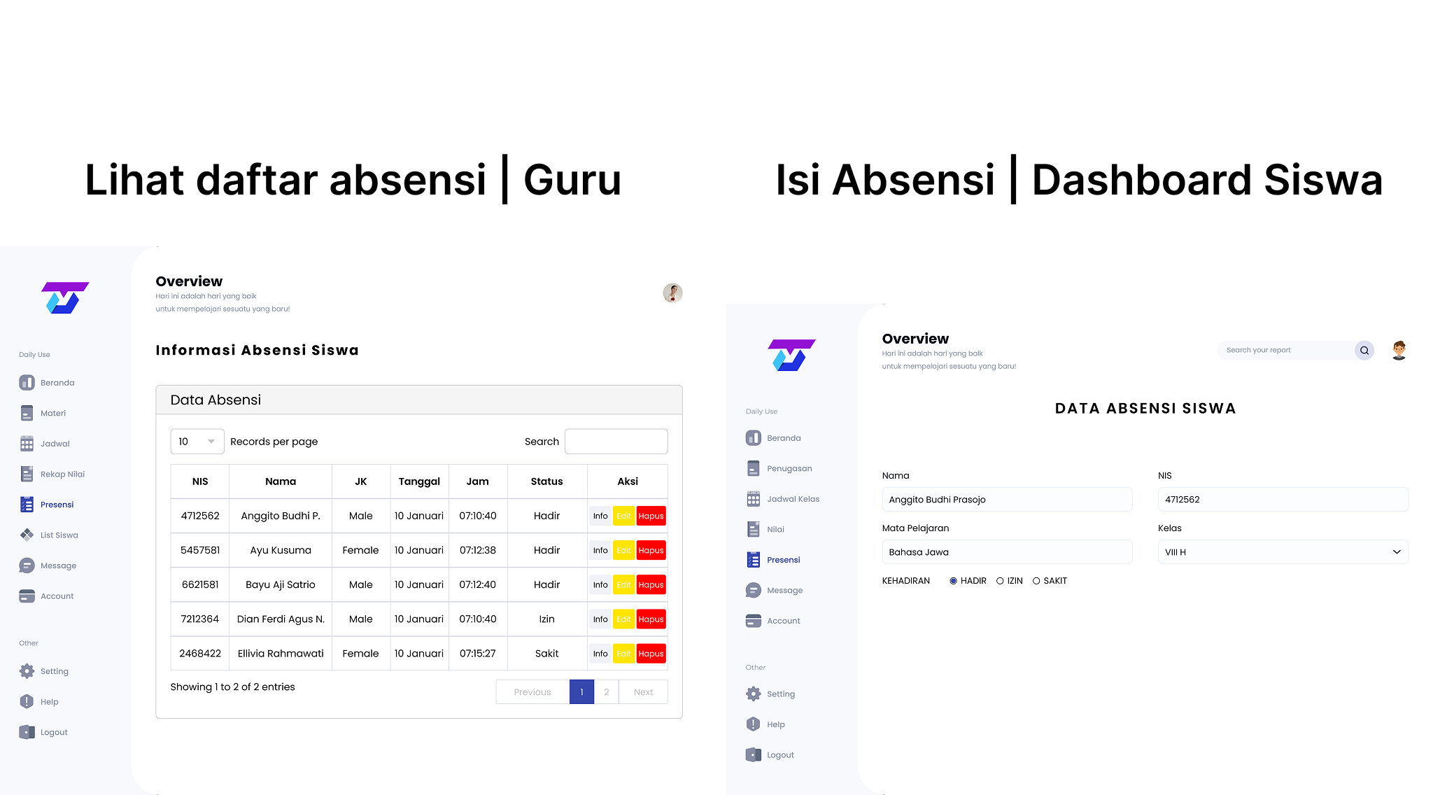 Prototype Dashboard Absensi