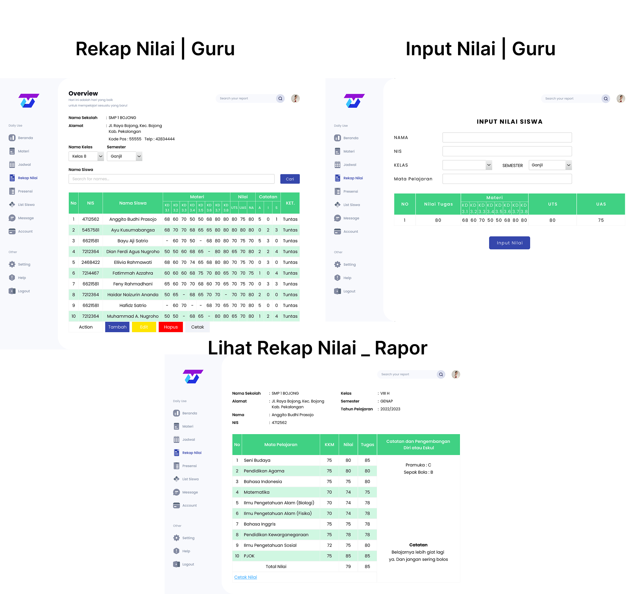 Prototype Dashboard Absensi